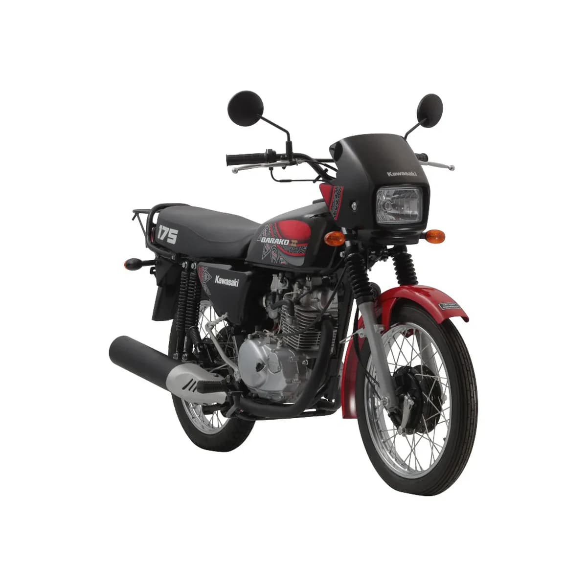 Kawasaki Barako II / Barako 175 FI Kick Start motorcycle in red and black