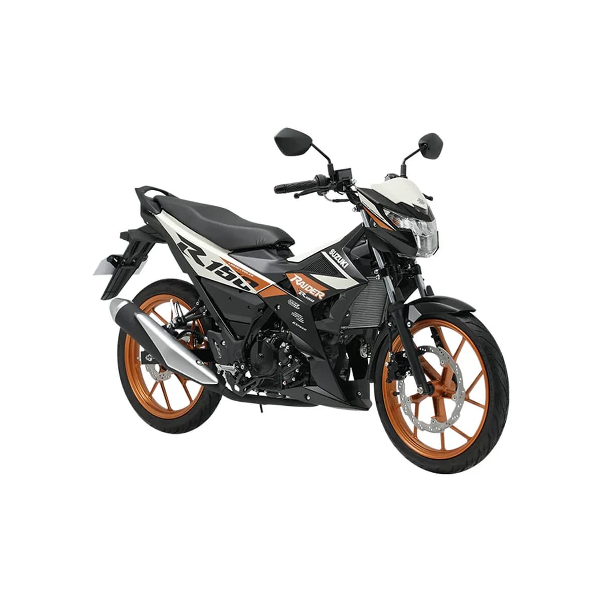 Suzuki Raider R150 FI motorcycle in Pearl Bright Ivory