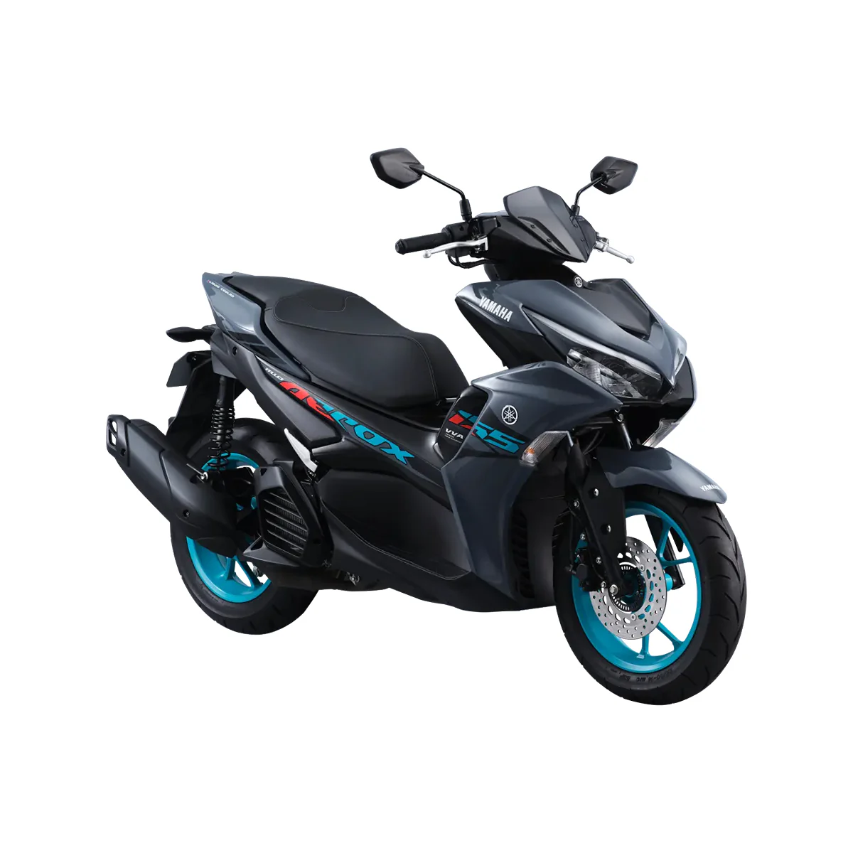 Previous-generation Yamaha Mio Aerox V2 motorcycle in Cyan Storm