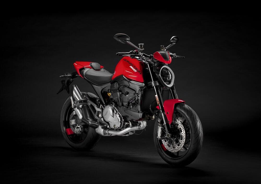 Ducati Monster 937 Plus naked motorcycle in studio view