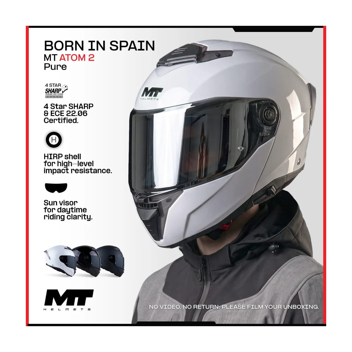 MT Atom 2 SV PD Pure modular motorcycle helmet