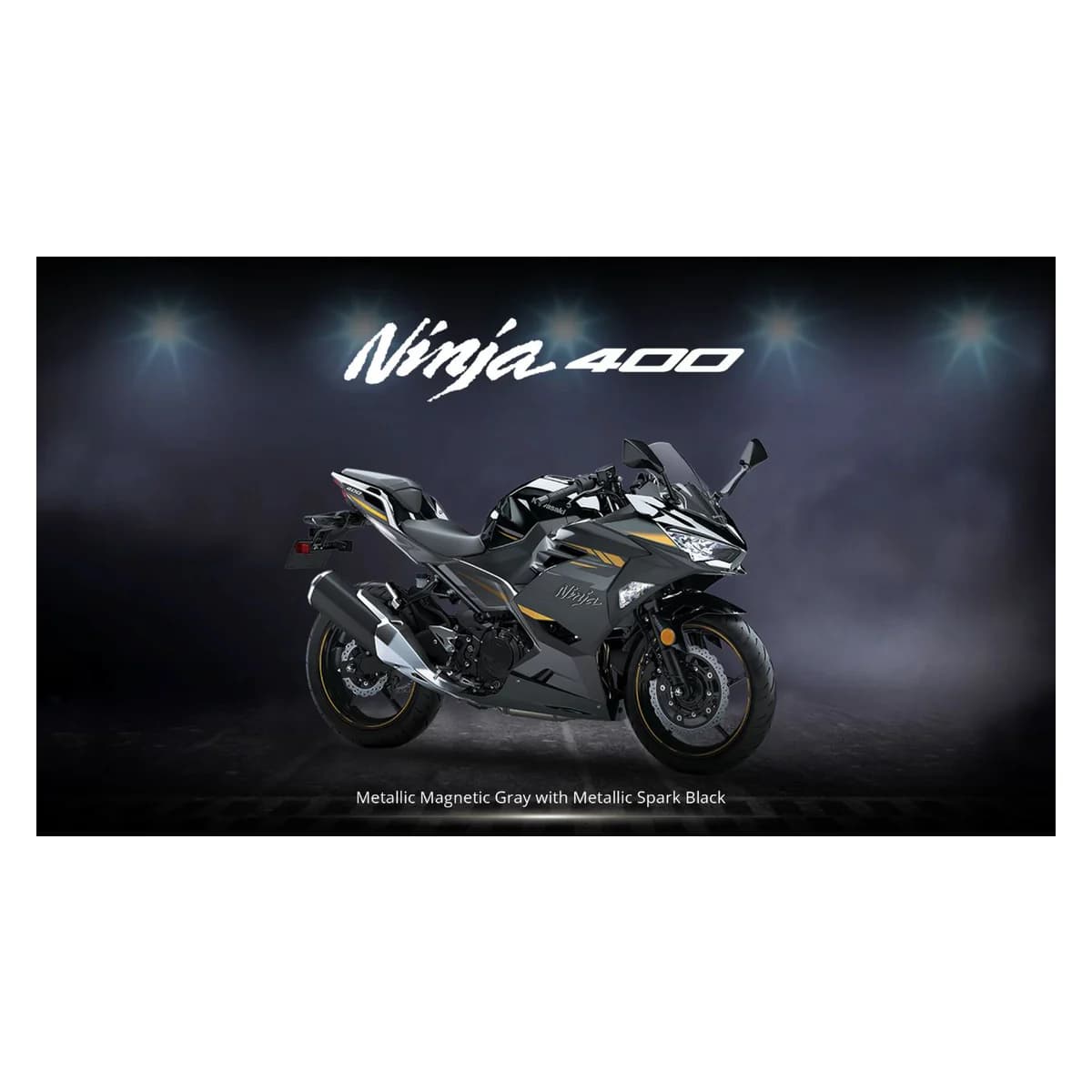 Kawasaki Ninja 400 motorcycle in Metallic Magnetic Gray with Metallic Spark Black