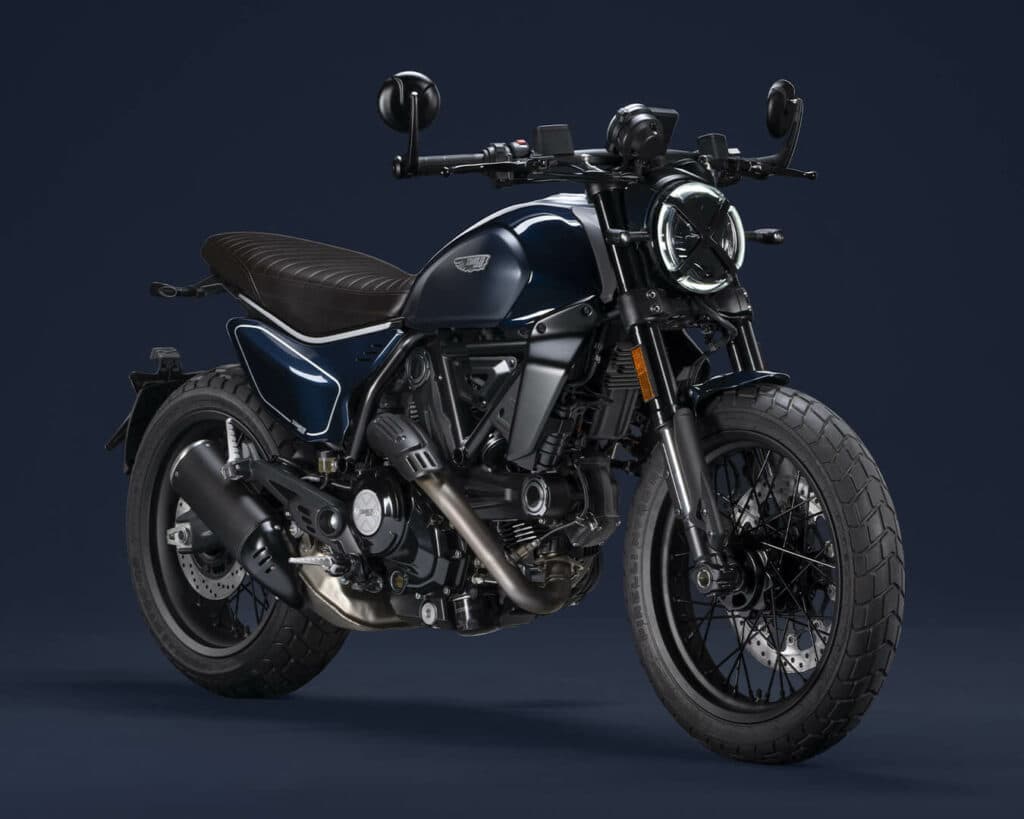 Ducati Scrambler Nightshift motorcycle in studio view